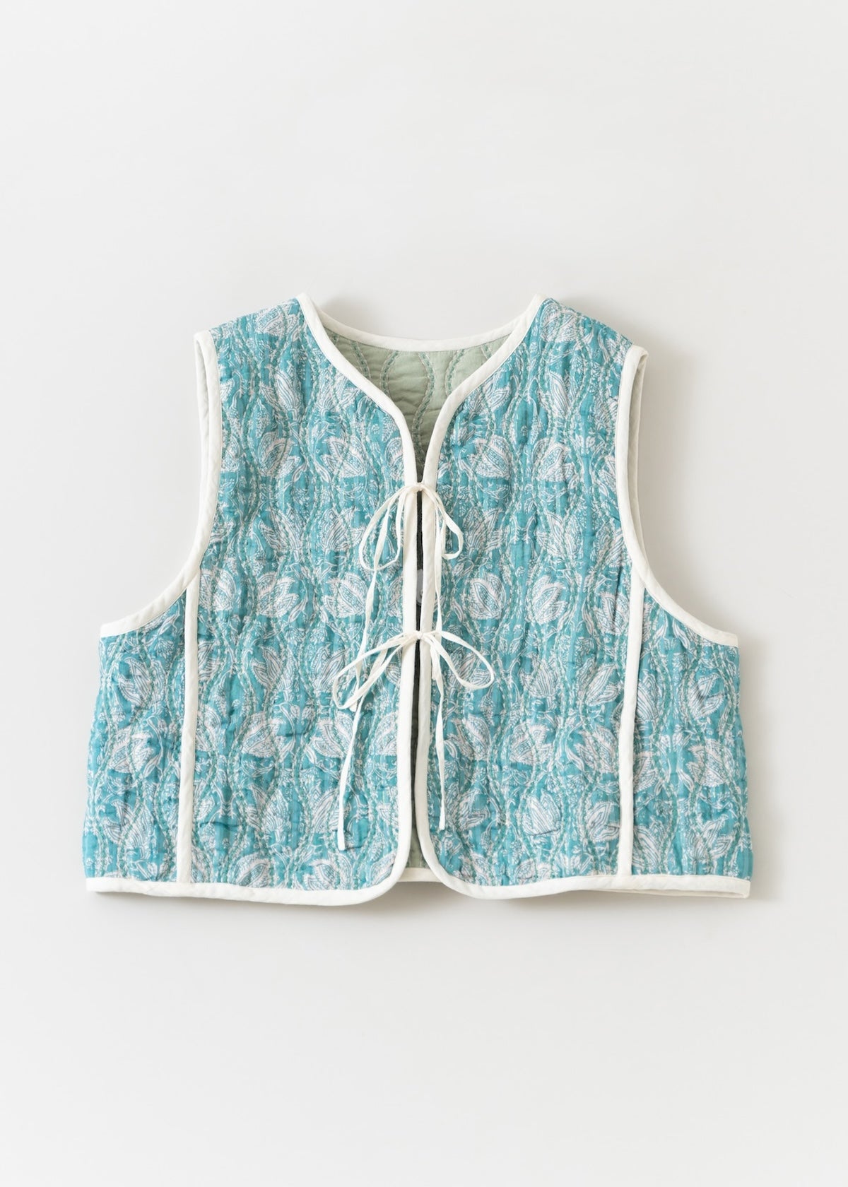 Cotton Lurex Tulip Print Quilting Vest