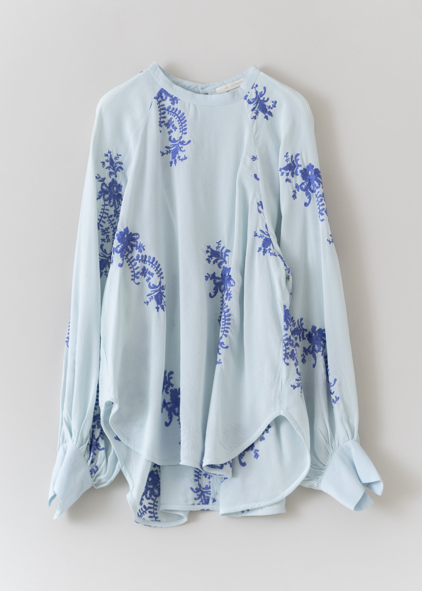 Moss Rayon Lupinus Embroidery Blouse