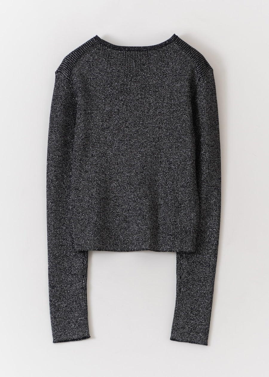 Wool Lurex Rib Pullover