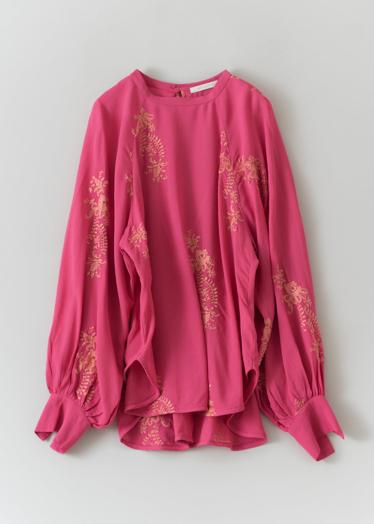 Moss Rayon Lupinus Embroidery Blouse