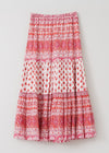 Cotton Lurex Border Print Skirt