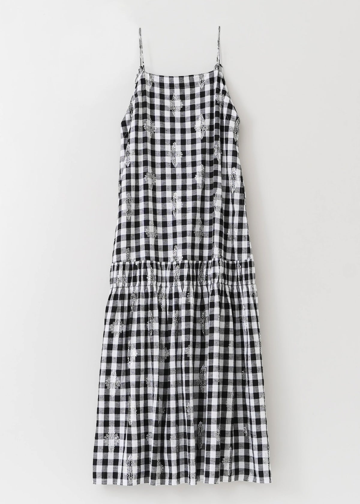 Cotton Linen Foil Print Cami Dress