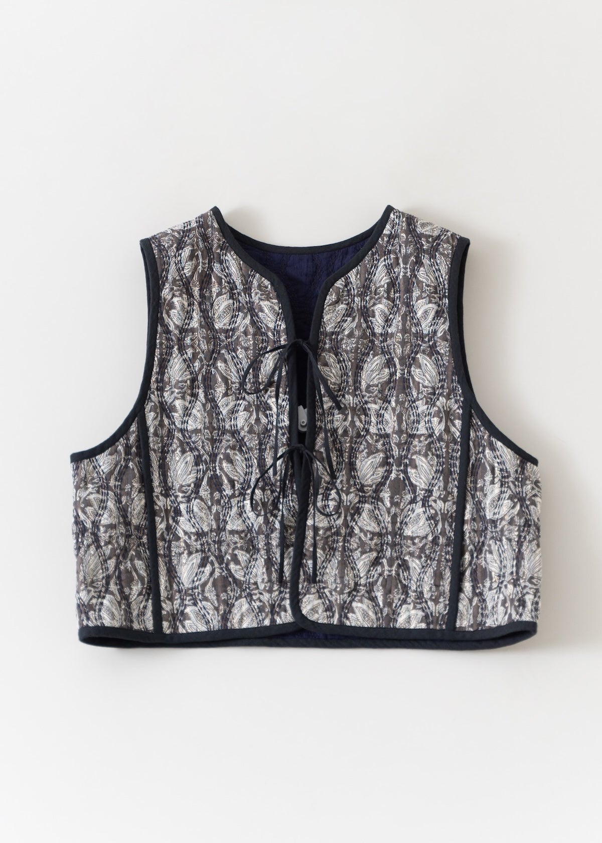 Cotton Lurex Tulip Print Quilting Vest