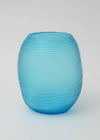 Hand Made Glass Flower Vase Turquoise