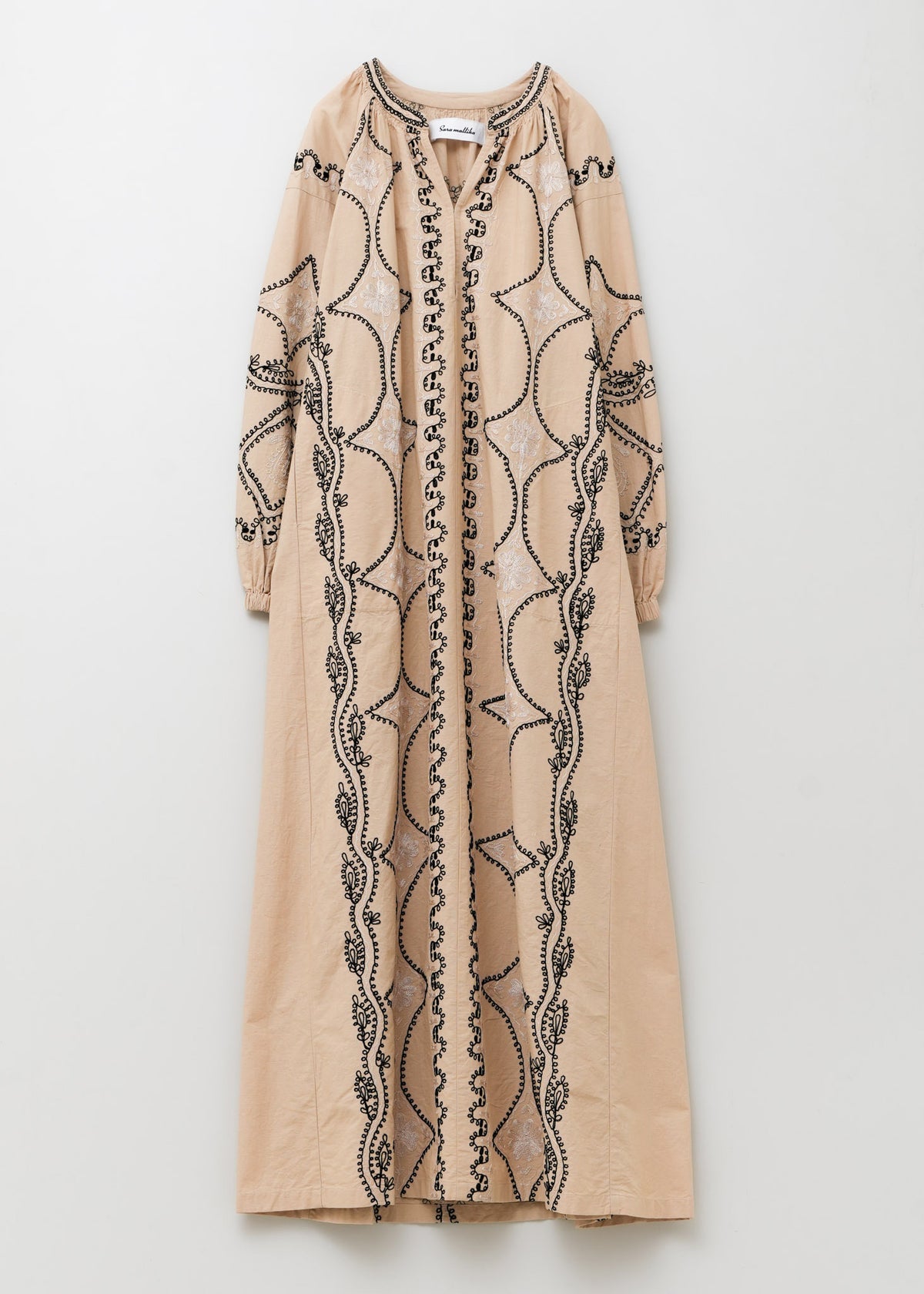 Cotton Linen Diamond Aari Embroidery Dress