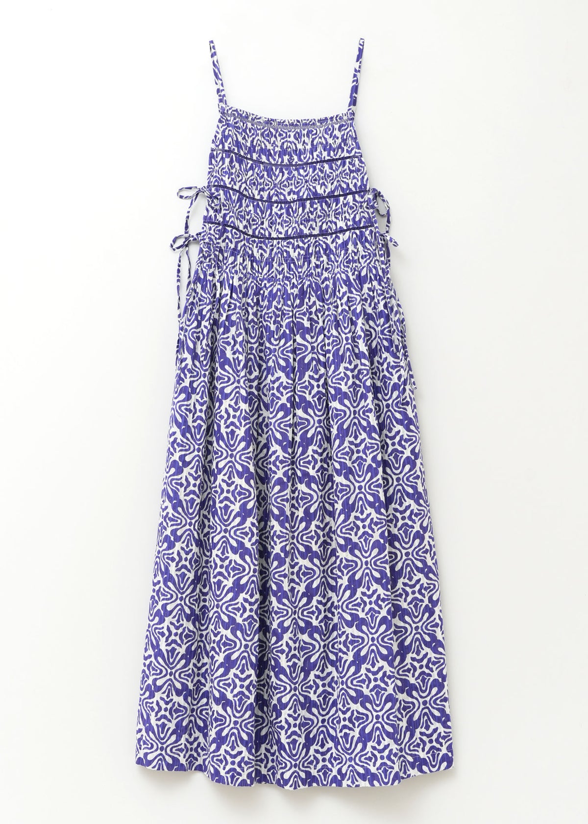 Cotton Lurex Ripple Print Cami Dress