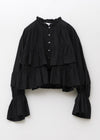 Cotton Volume Frill Short Blouse