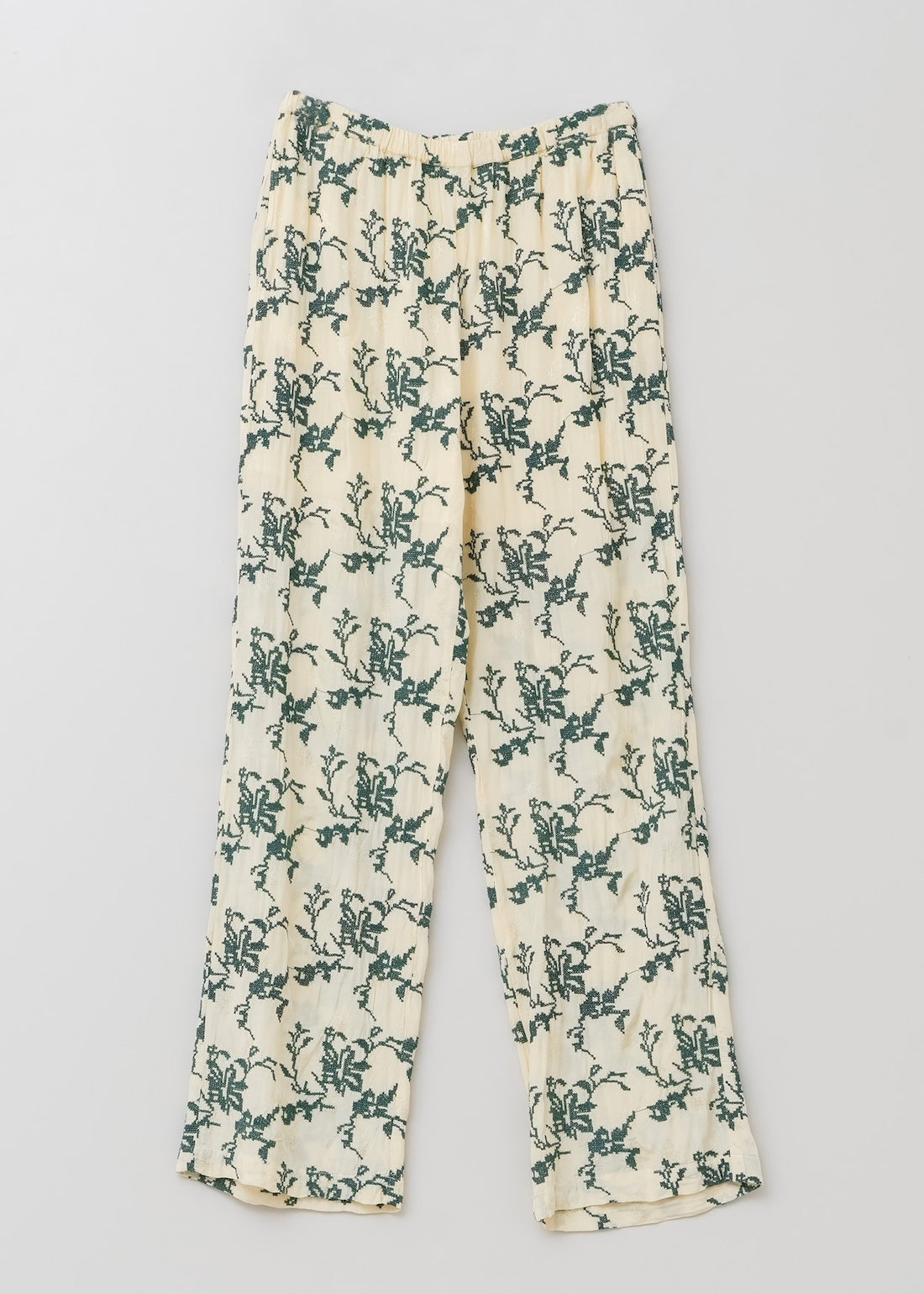 [Expected delivery in early February] Rayon Jacquard Flower All Over Embroidery Pants