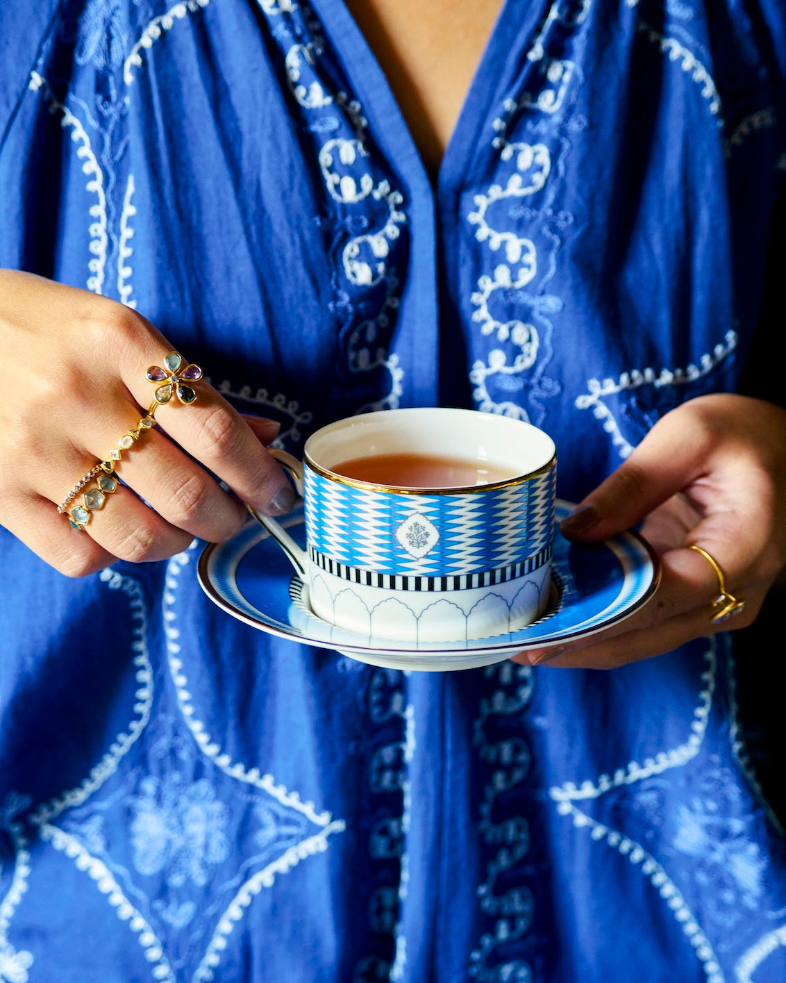 Eriko Kawakami × Pasand Home Blue City Cup & Saucer