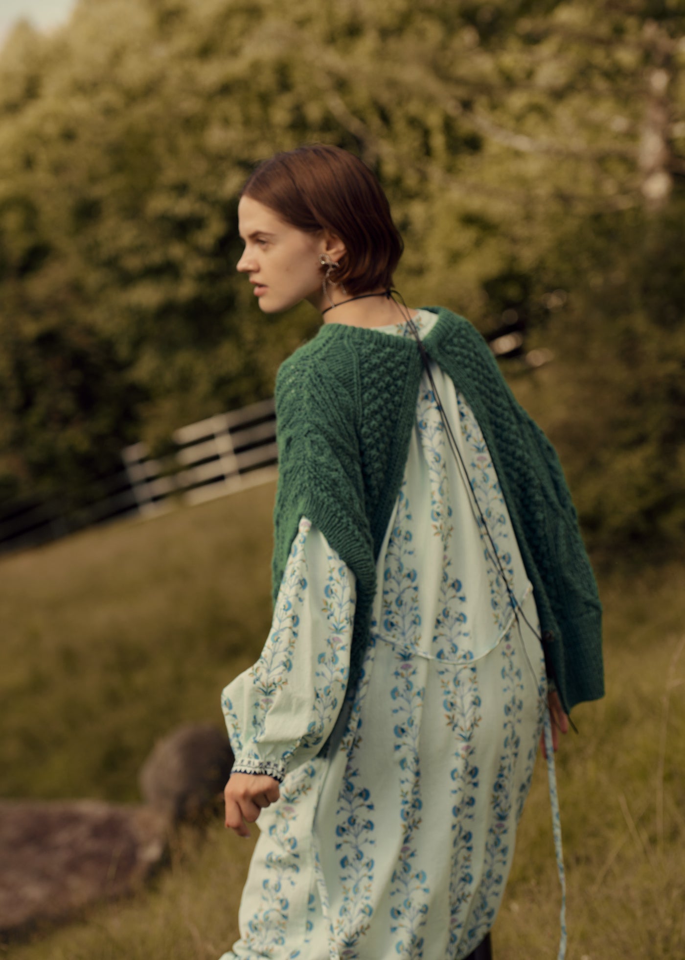 Crimp Cotton Bergamot Print Dress