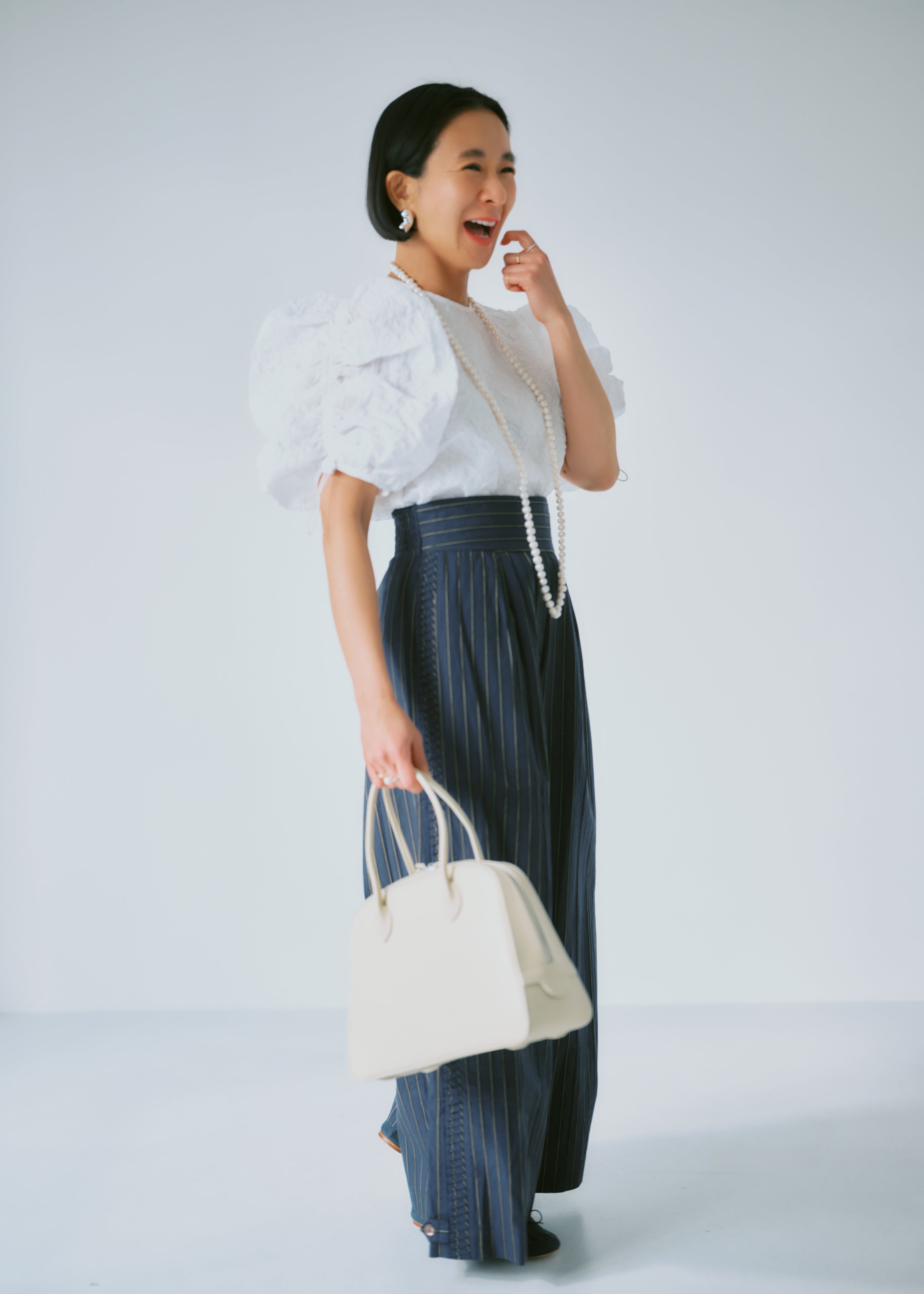 Poplin Side Wave Tuck Pants | Pasand by ne Quittez pas | パサン