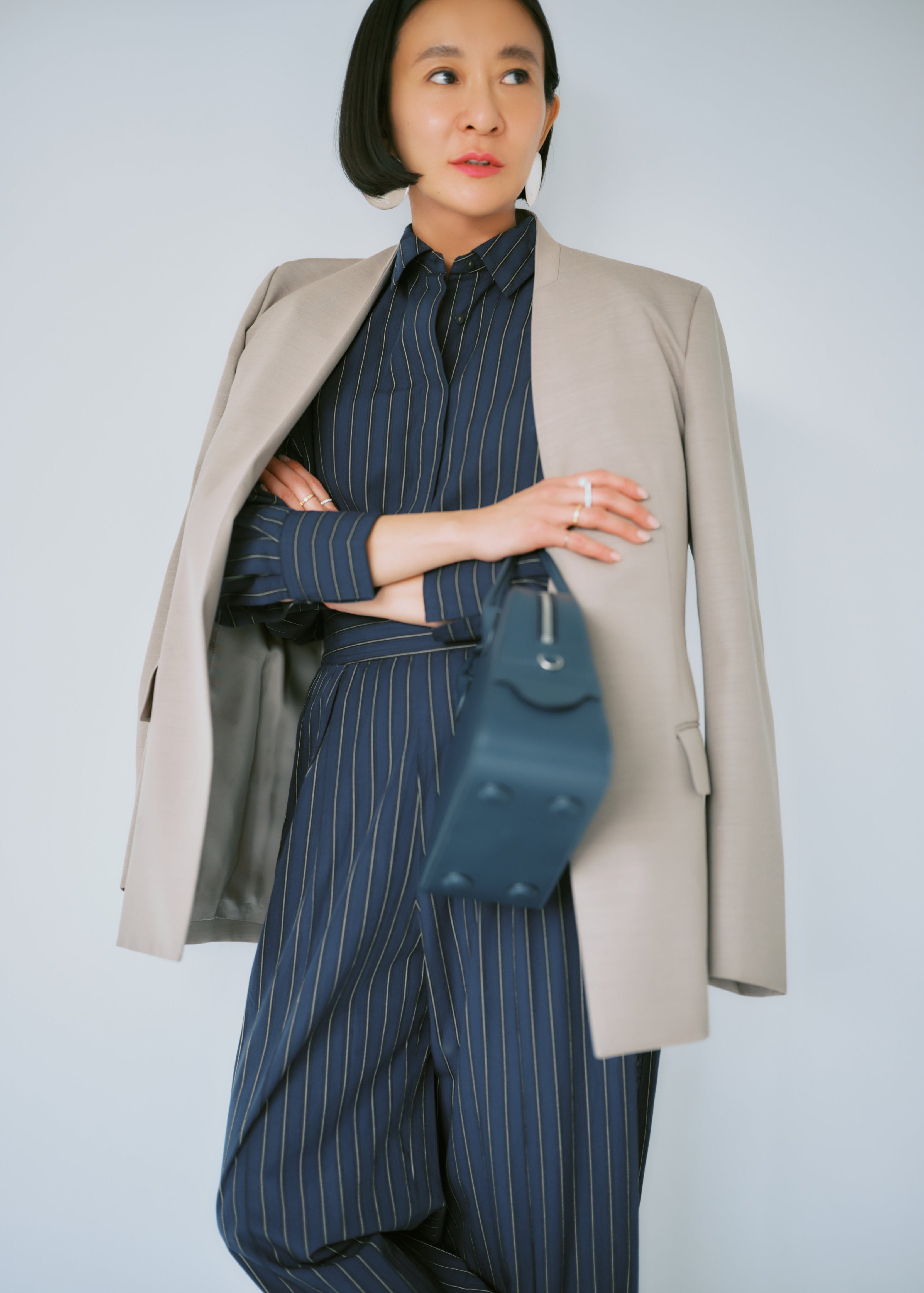 Poplin Side Wave Tuck Pants | Pasand by ne Quittez pas | パサン