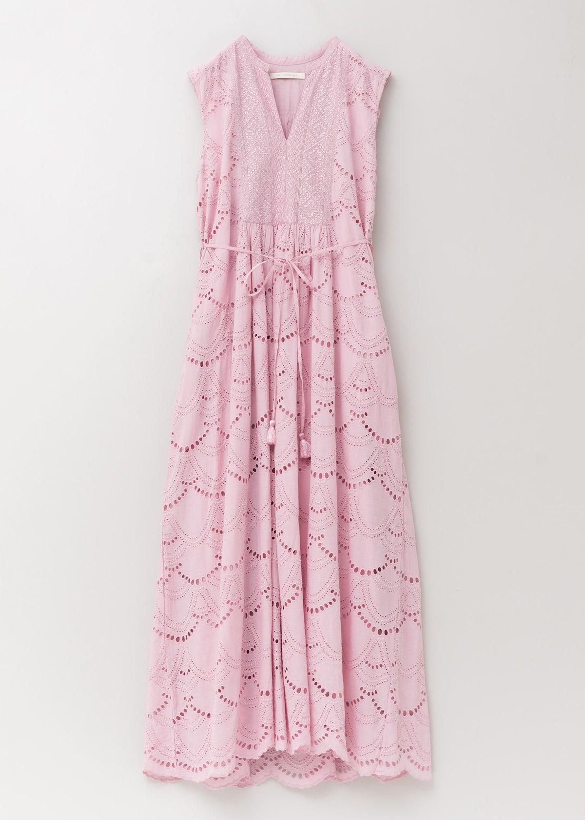 Cotton Voile Dot Hemla No Sleeve Dress