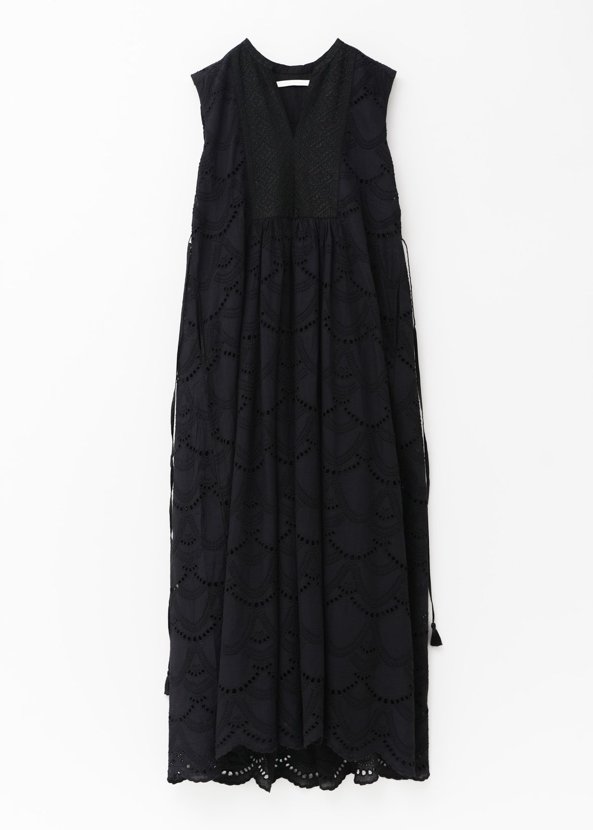 Cotton Voile Dot Hemla No Sleeve Dress