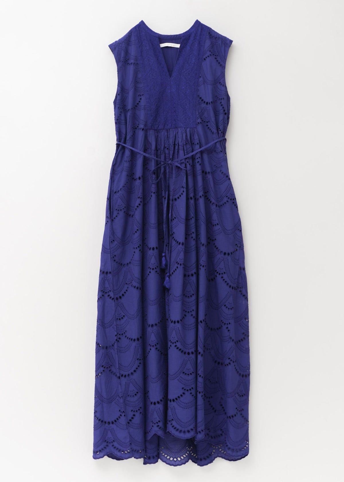 Cotton Voile Dot Hemla No Sleeve Dress