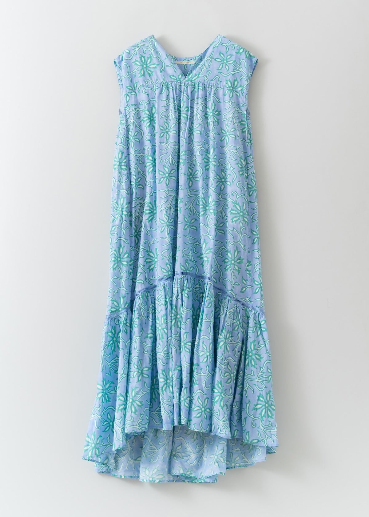 Cotton Voile Magnolia Print Sleeveless Dress