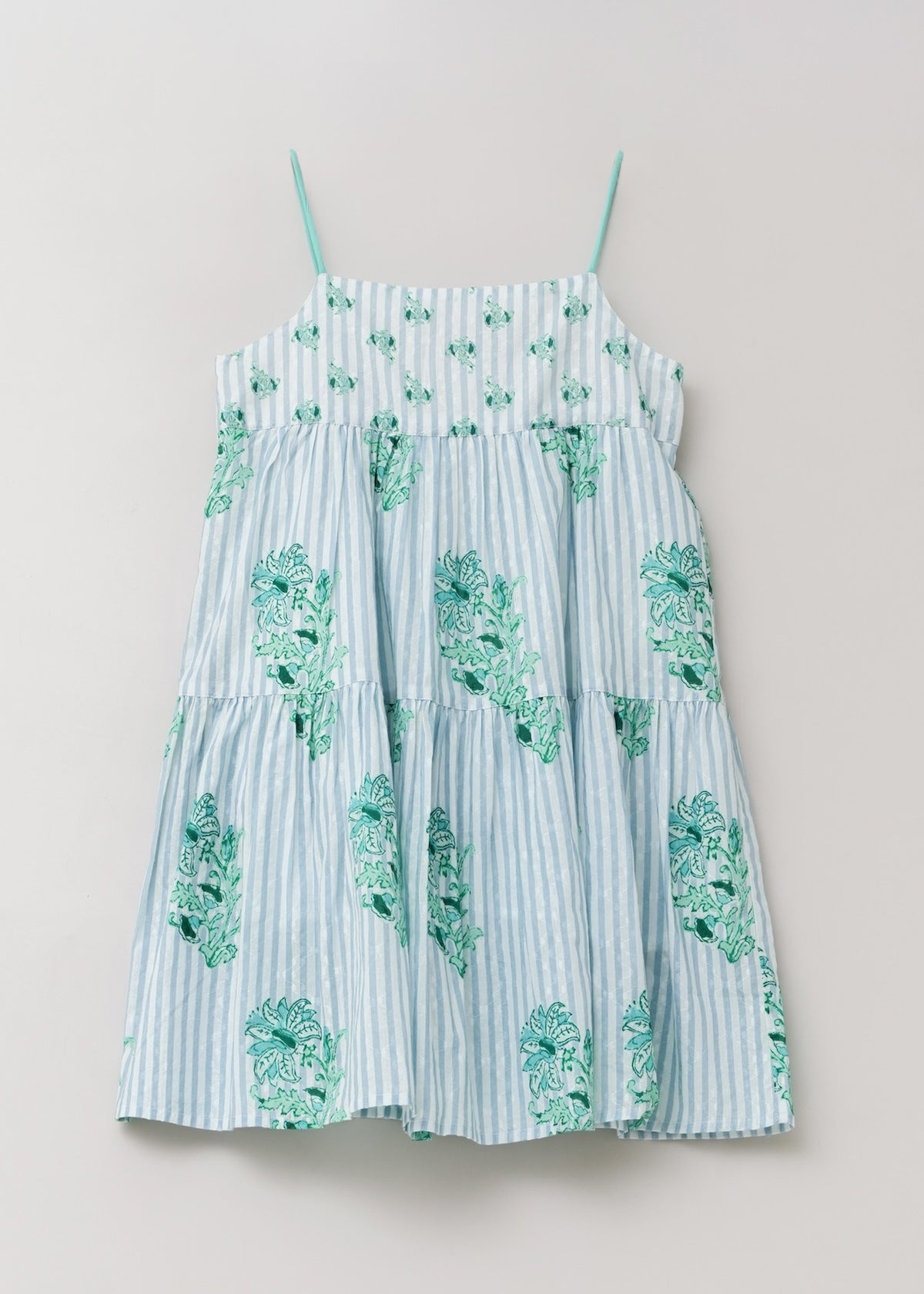 Cotton Jacquard Lily Print Kids Cami Dress