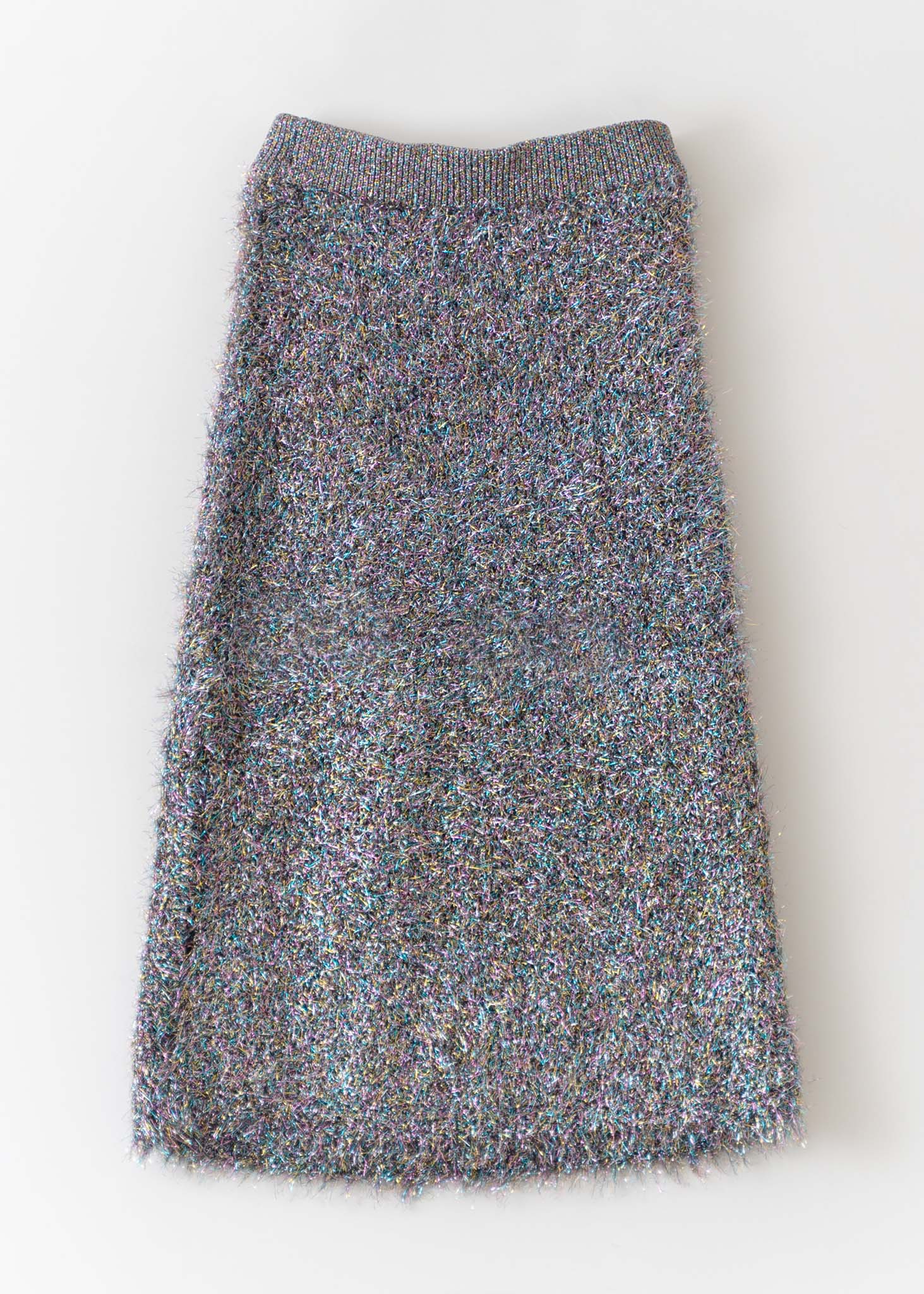 Shiny Fluffy Knit Skirt