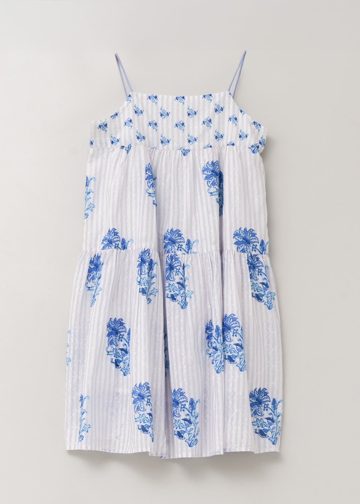 Cotton Jacquard Lily Print Kids Cami Dress