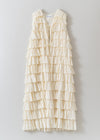 Cotton Jacquard Frill Layered Gown