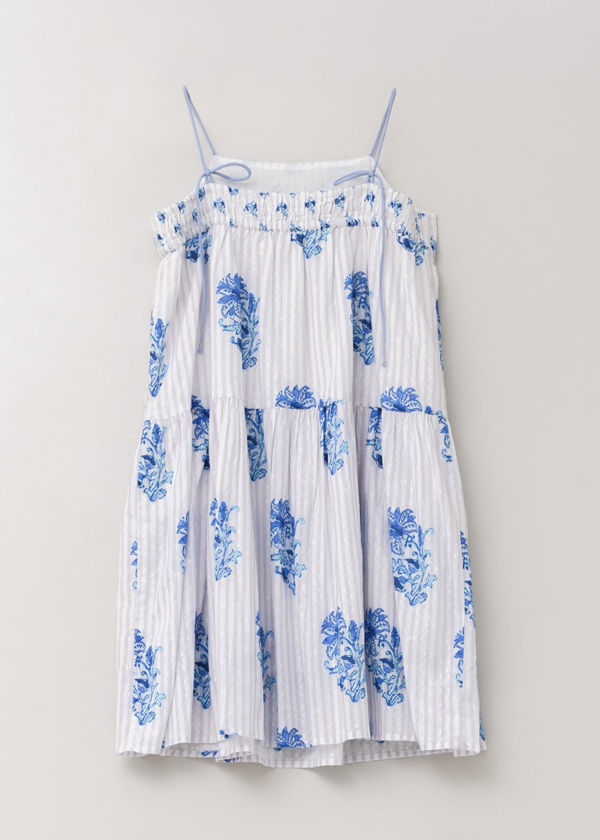 Cotton Jacquard Lily Print Kids Cami Dress