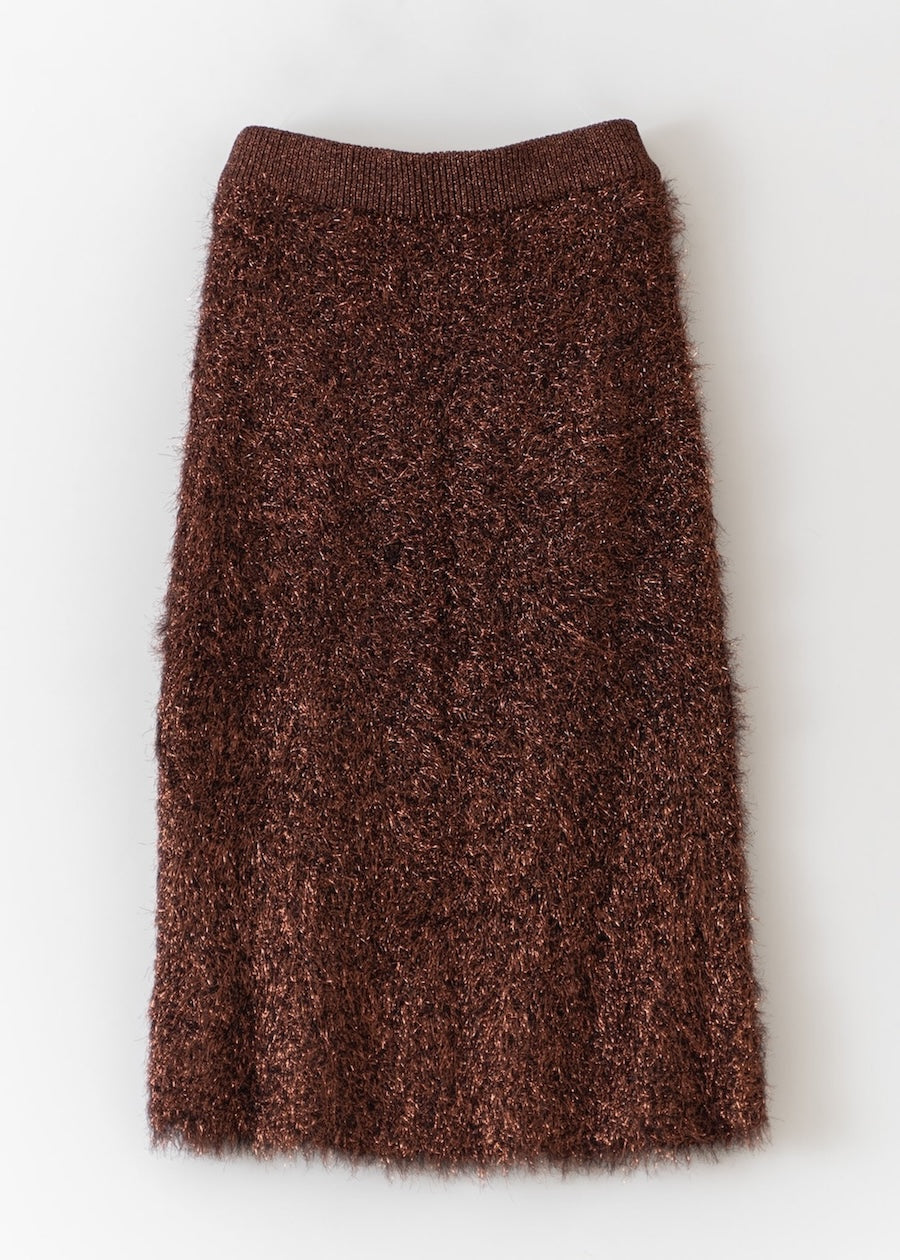 Shiny Fluffy Knit Skirt