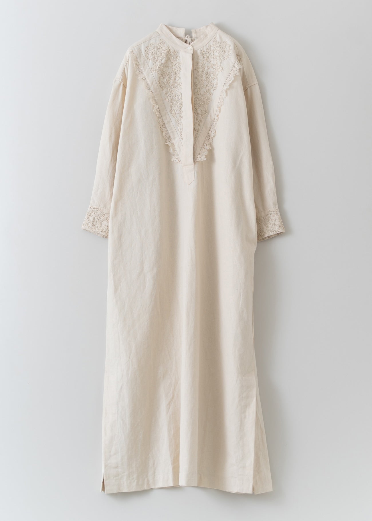 Heavy Linen Code Embroidery Shirts Dress