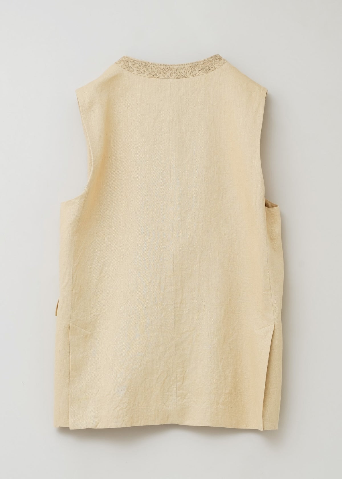 Linen Twill Embroidery Gilet