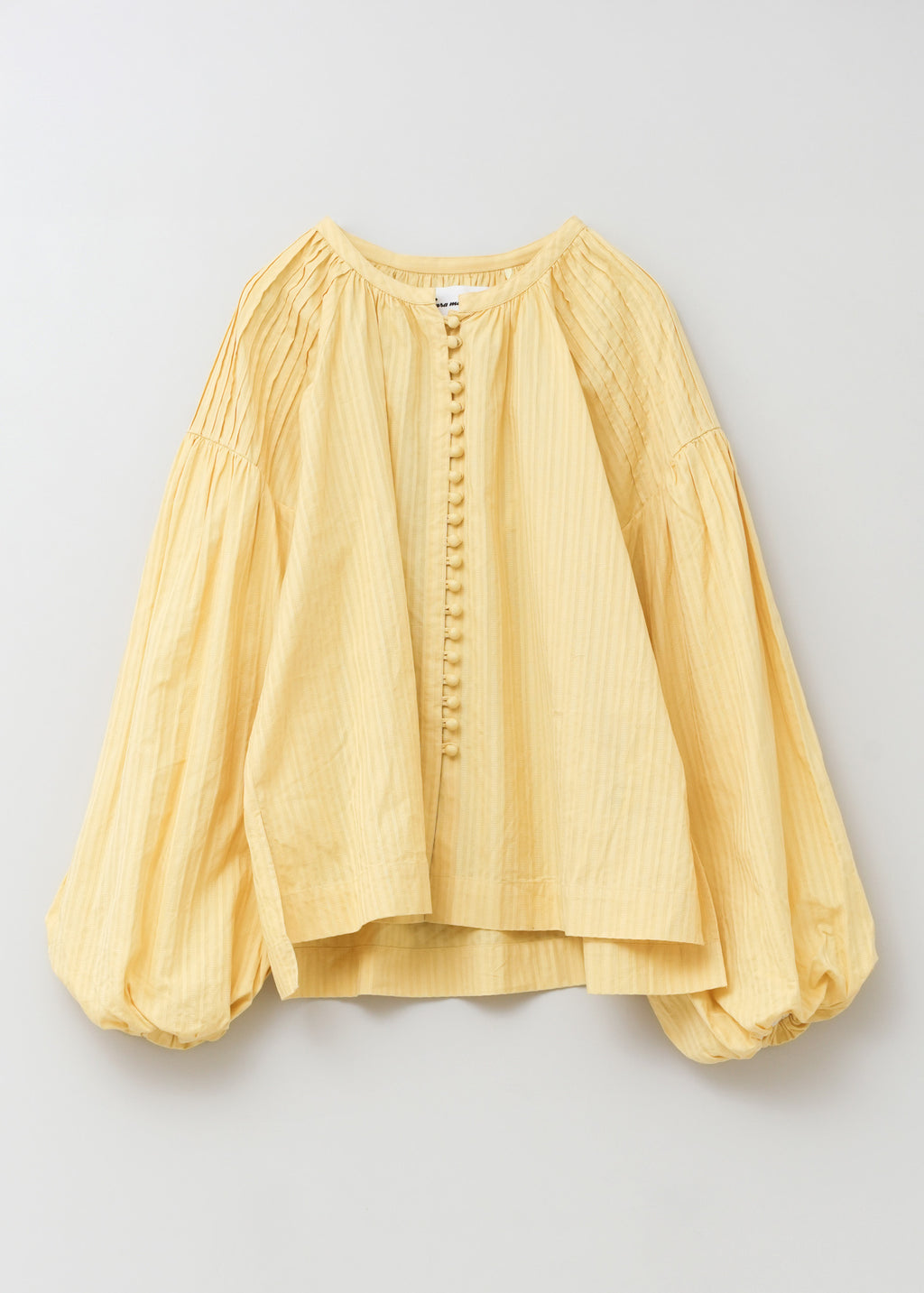 Cotton Stripe Jaquard Balloon Sleeve Top | Pasand by ne Quittez 