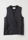 Linen Twill Embroidery Gilet