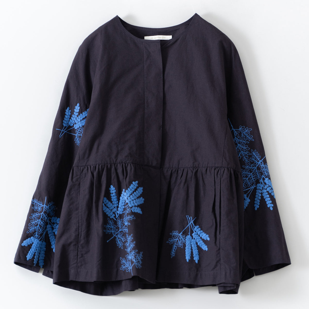Cotton Linen Plants Embroidery Long Sleeve Blouse | Pasand by ne 