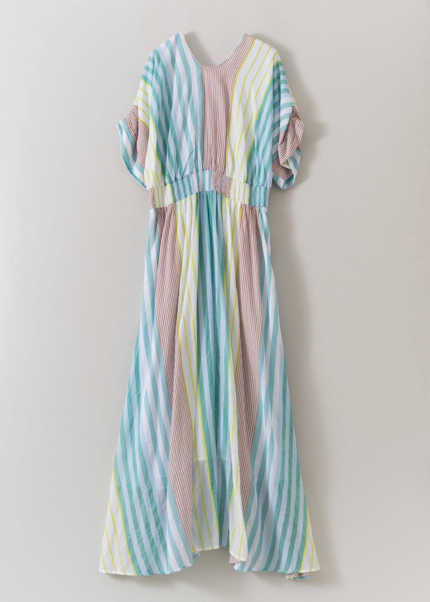 【4月中旬お届け予定】Cotton Voile Stripe Waist Gather Dress