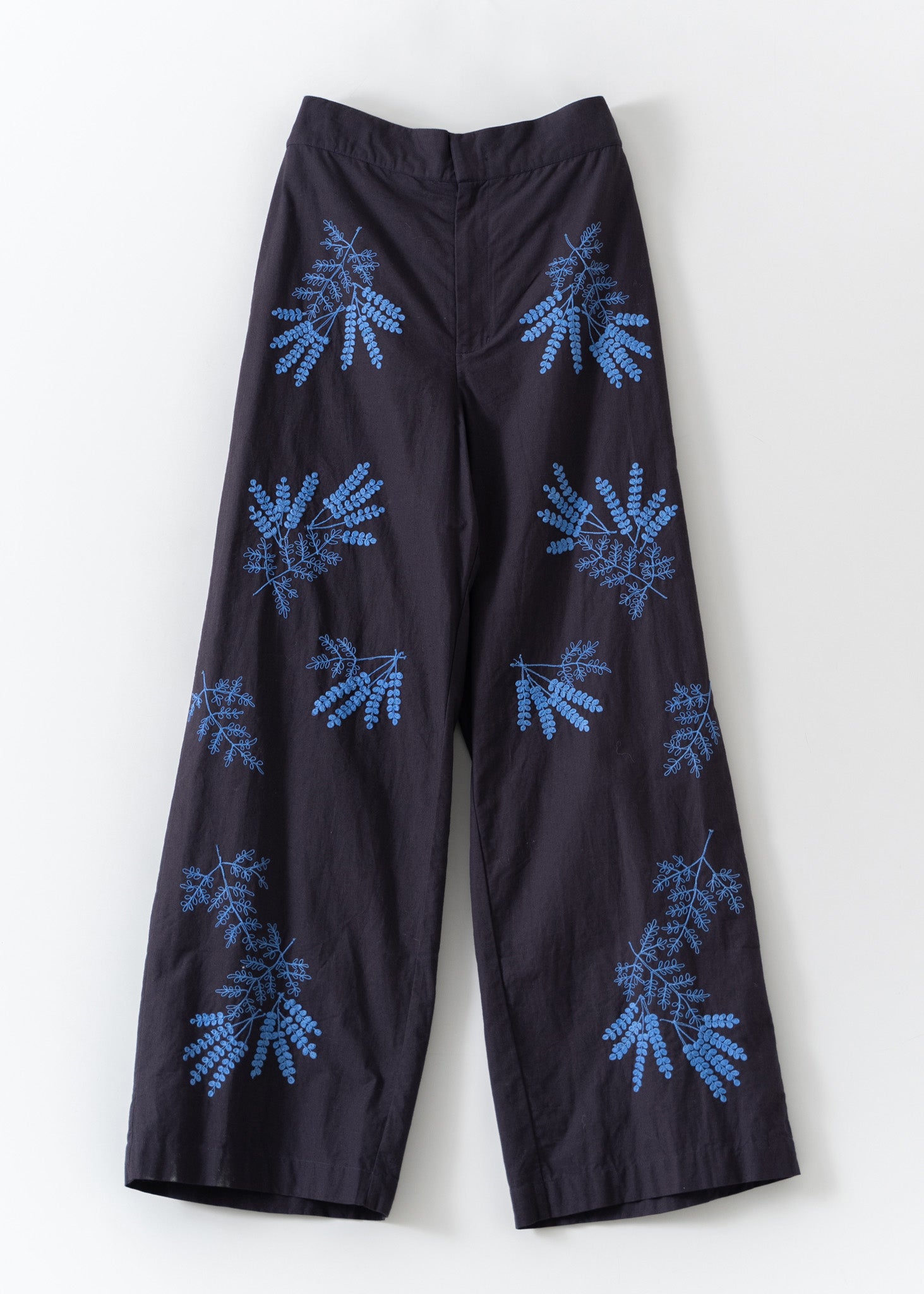 Cotton Linen Plants Embroidery Pants | Pasand by ne Quittez pas | パサンドバイヌキテパ