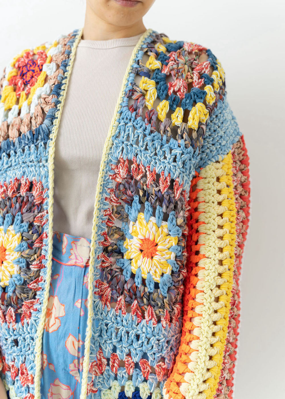 Multi Color Crochet Cardigan
