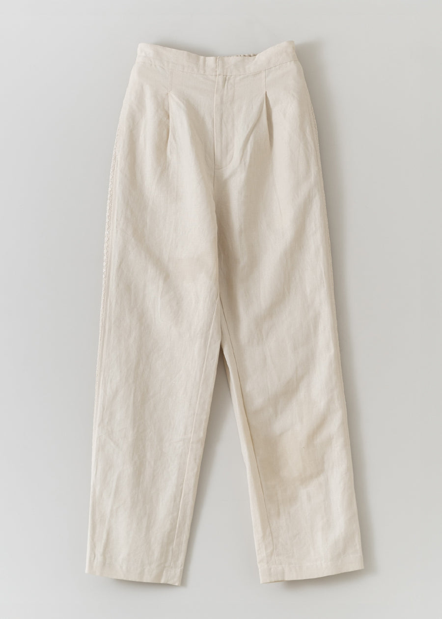 Heavy Linen Side Lace Pants