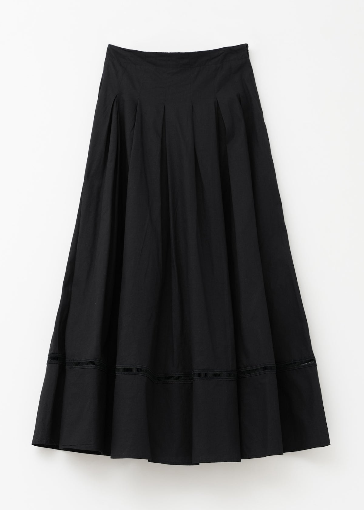 Cotton Dobby Check Tuck Skirt