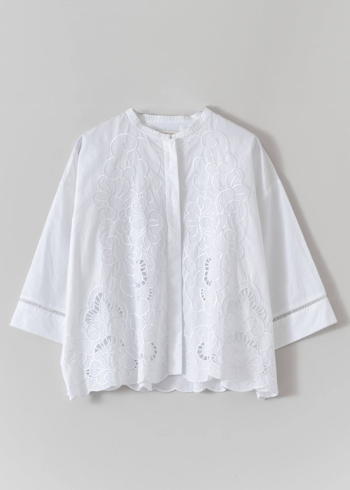 【3月中旬お届け予定】Poplin Daisy Cutwork Shirts