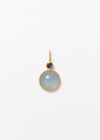 Cabochon &amp; Faceted Aquamarine Bezel Charm