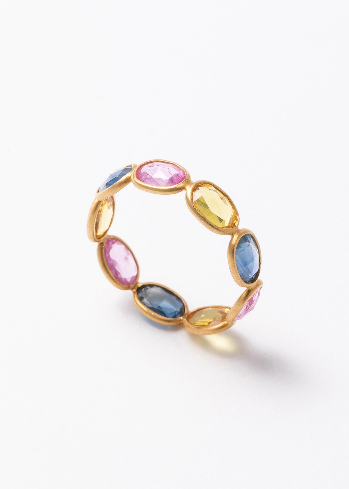 Multi Pastel Color Sapphire Slice Stone Eternity