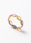 Multi Pastel Color Sapphire Slice Stone Eternity