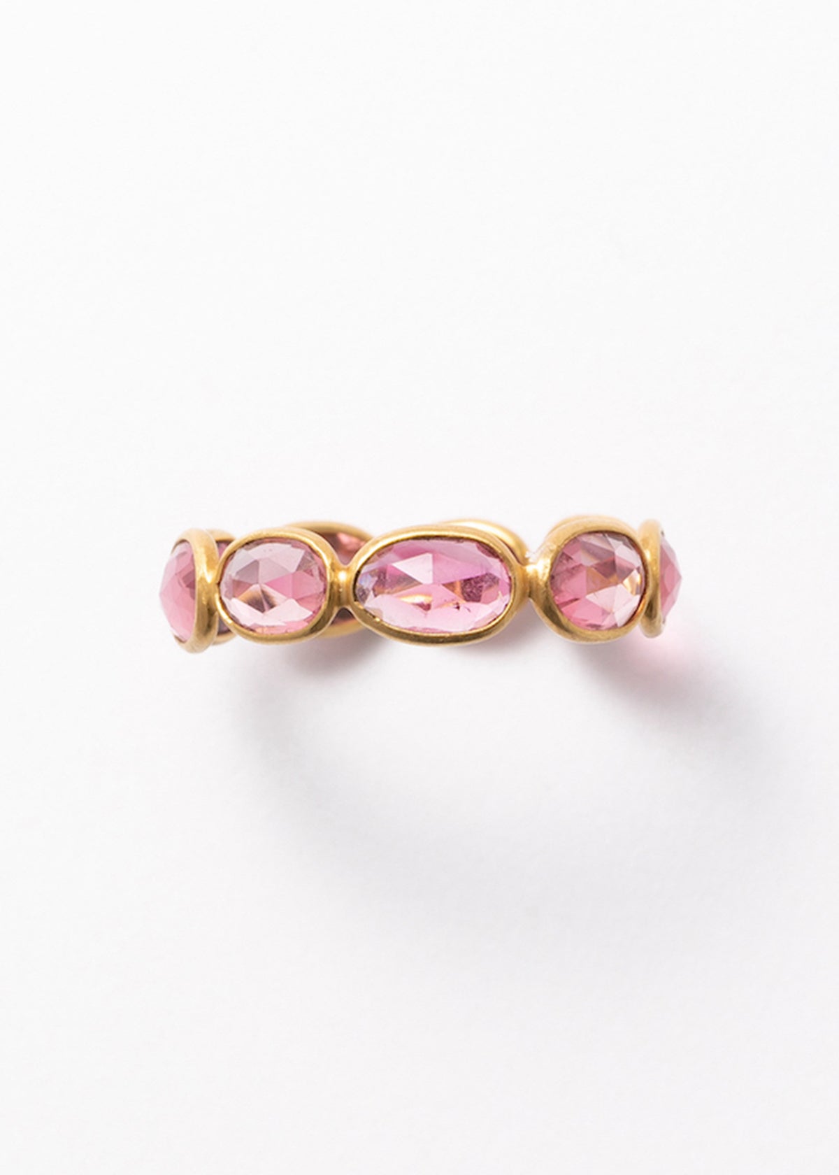 Pink Tourmaline Slice Stone Eternity