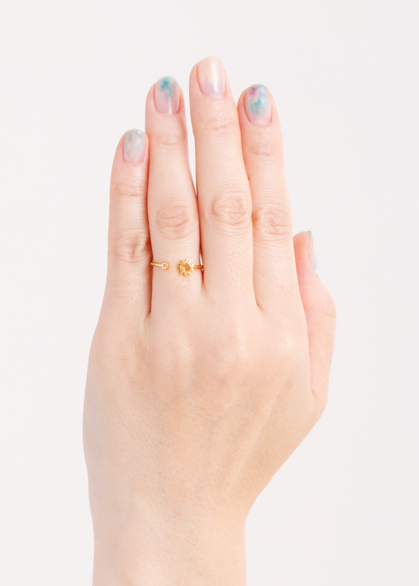 Sun Ring With Citrine & White Sapphire