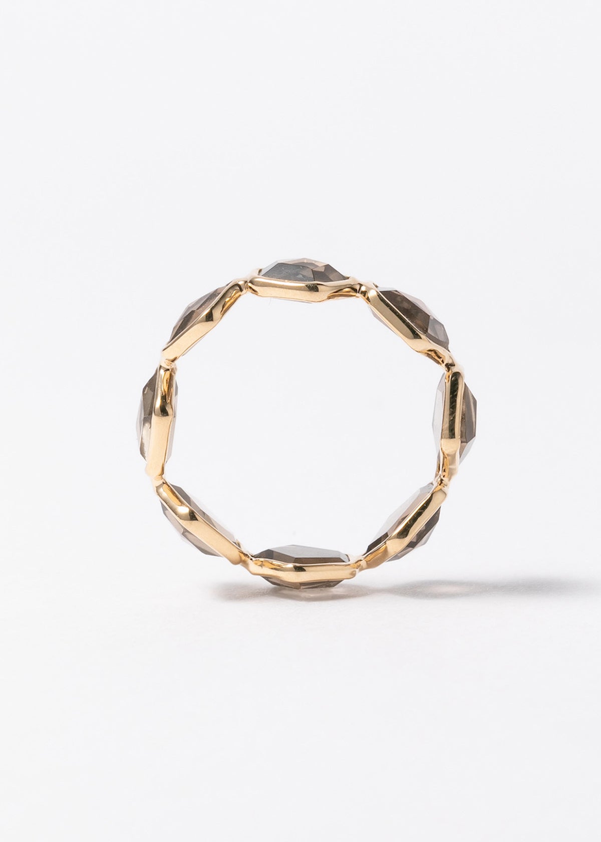 Smoky Quartz Pentagon Eternity Ring