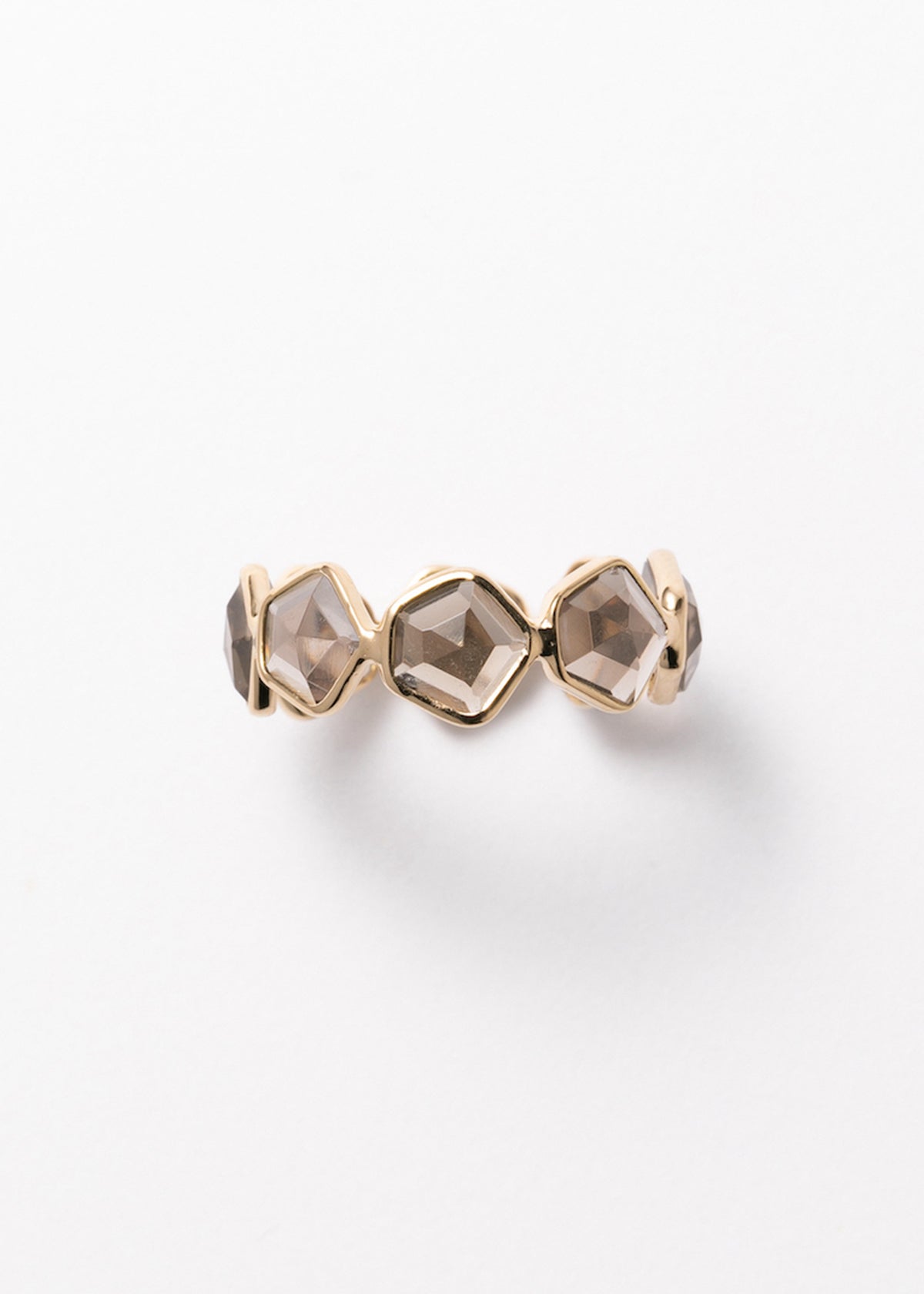 Smoky Quartz Pentagon Eternity Ring