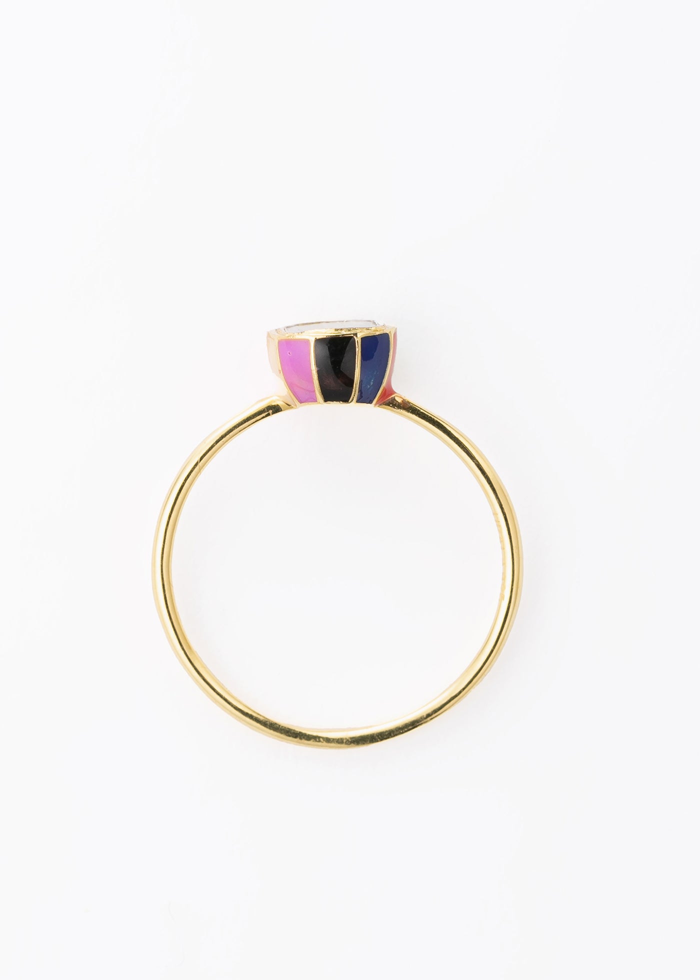 Polki Multi Color Enamel Ring