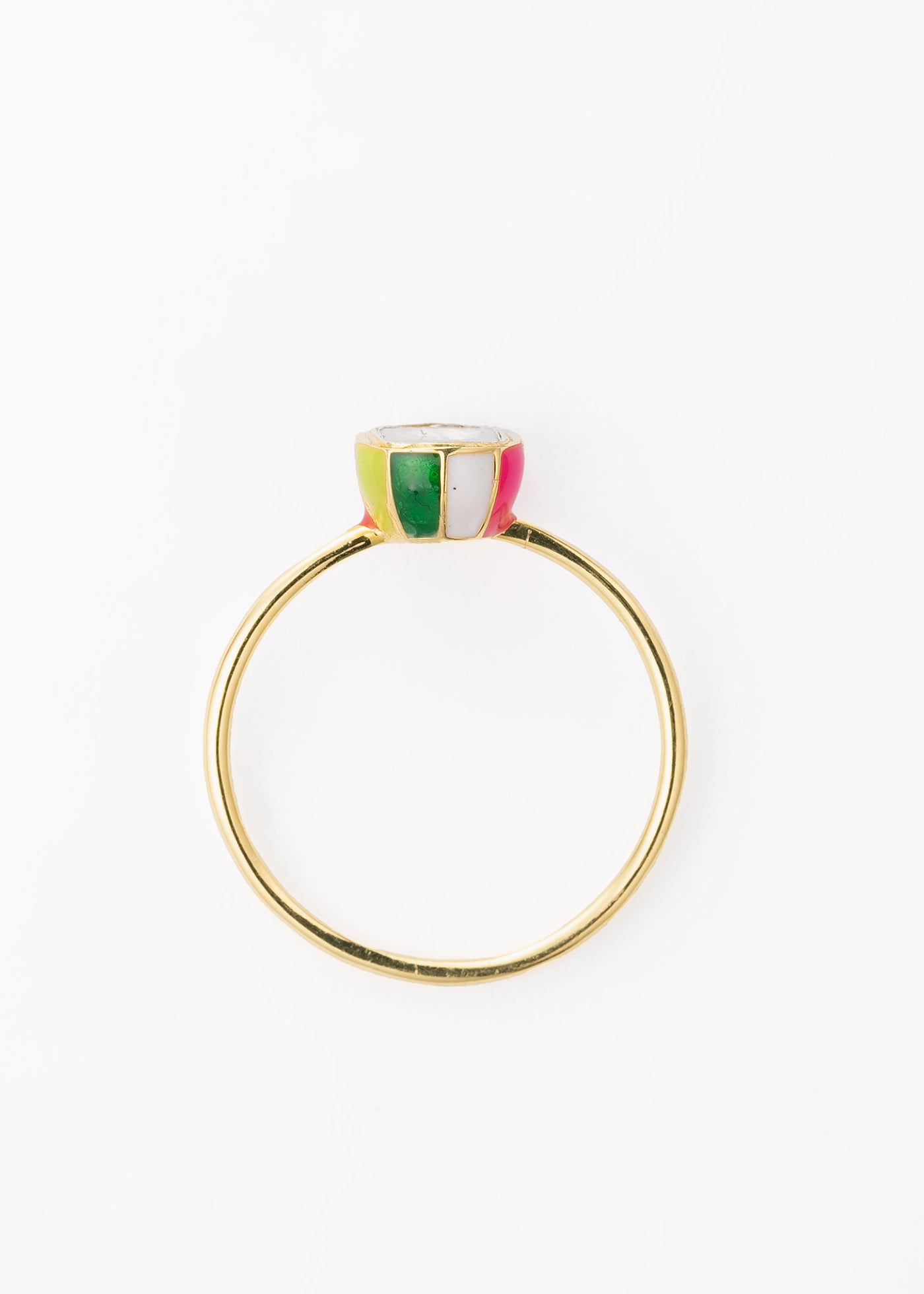 Polki Multi Color Enamel Ring