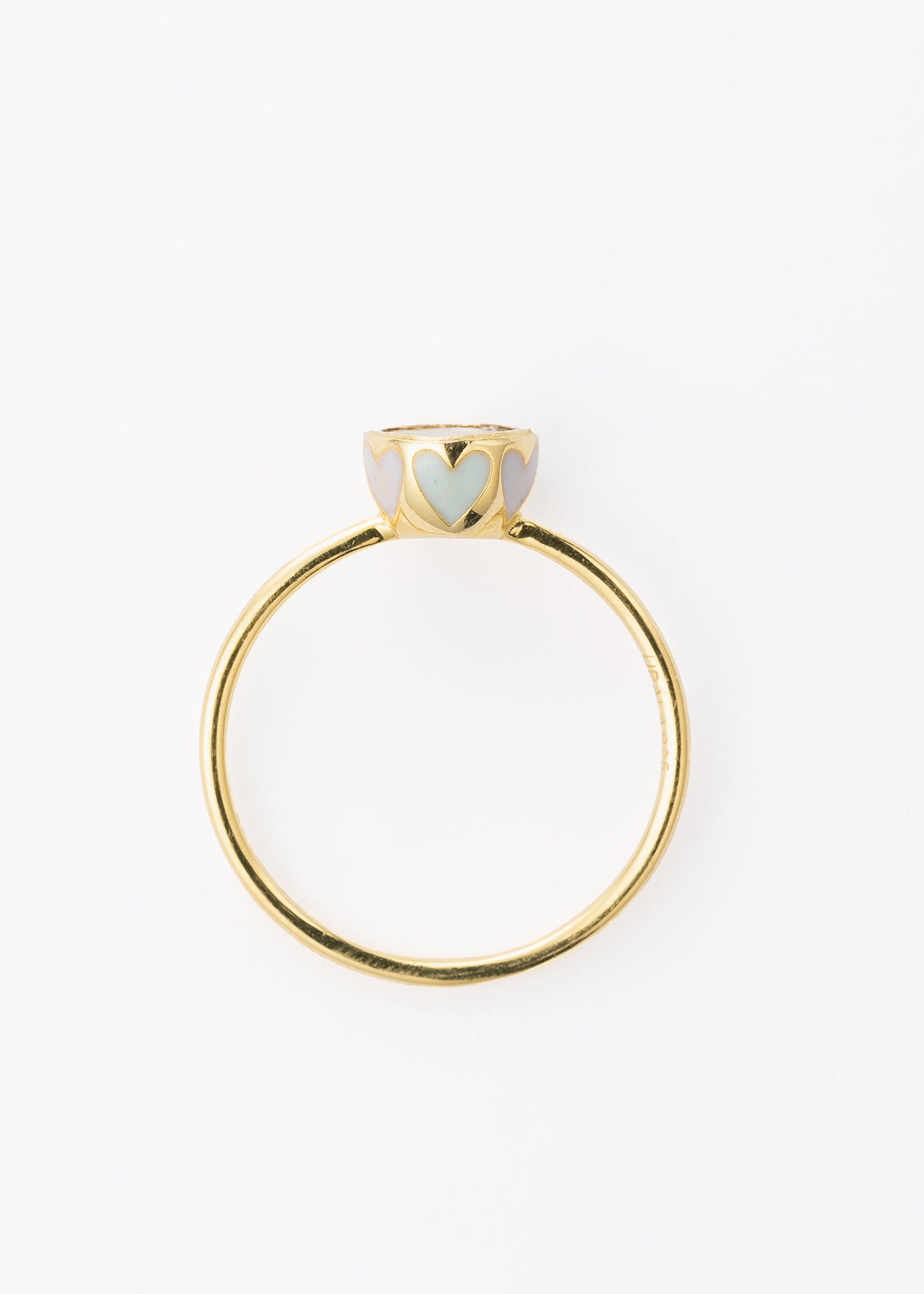 Polki Pastel Heart Enamel Ring