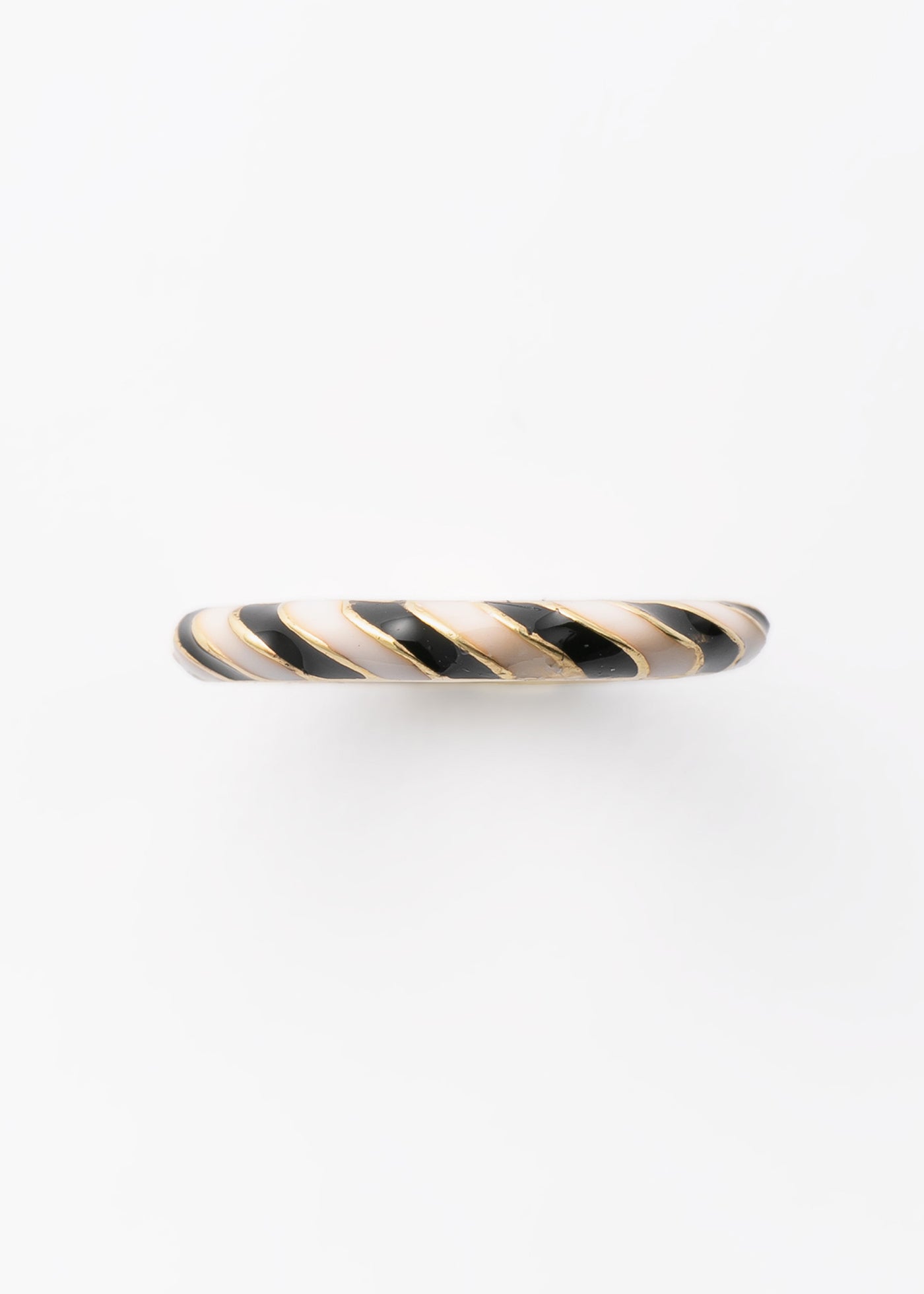 WhiteBlack Stripe Enamel Ring