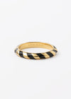 GoldBlack Stripe Enamel Ring