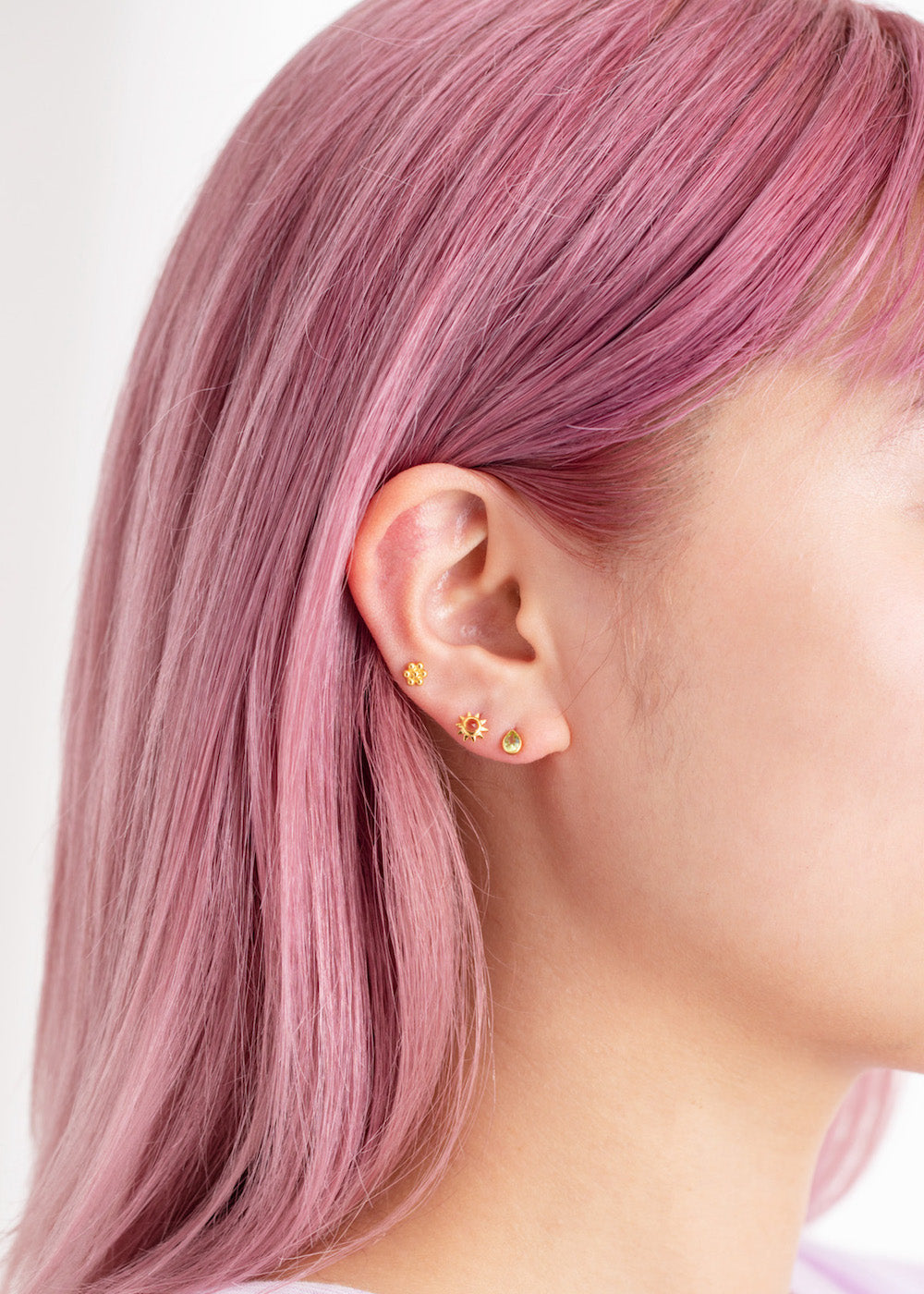 THE SHISHIKUI シシクイ pierce smoky pink ピアス Sun Pierce With Pink Tourmaline | Pasand by ne Quittez pas